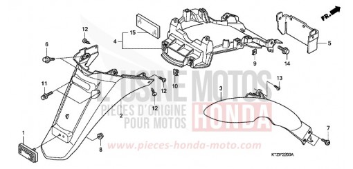 GARDE-BOUE ARRIERE PES125A de 2010